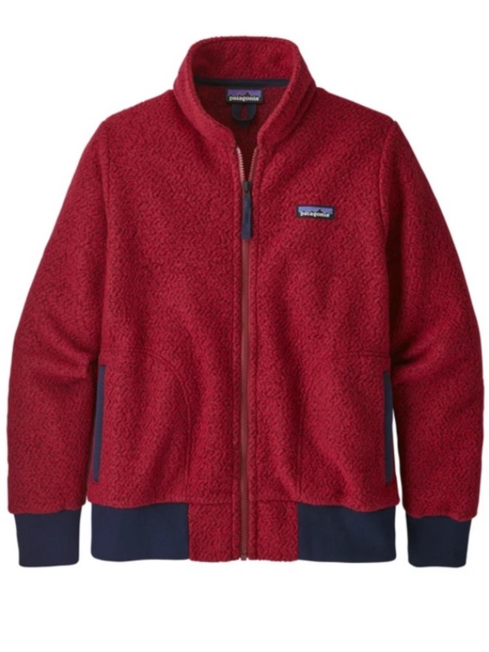 Patagonia® Worn Wear W's Woolyester Fleece Jacket Molten Lava Size S Trail Hike
